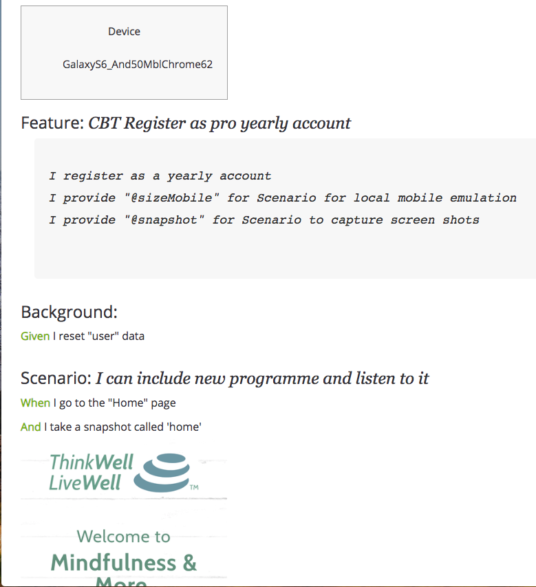 Example Gherkin custom report